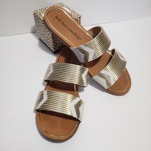 Soft Surroundings Gold/White Strap Sandal (8)